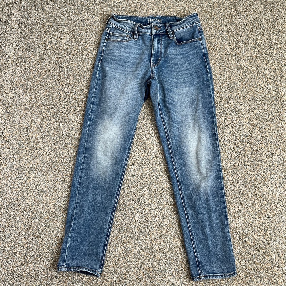 Empyre Easton Boyfriend Jeans Women's 1 Mid Rise Slouchy Light Wash Stretch